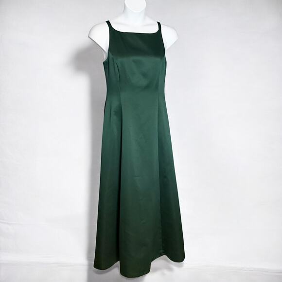 Vintage 90s Michaelangelo Emerald Green Formal Evening Gown Dress Sz 16 USA Glam - Picture 1 of 12
